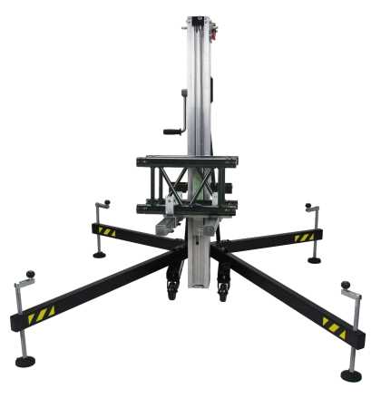 Aluminium front-loading tower. Loads from the ground