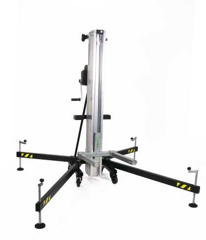 Aluminium front-loading tower. Loads from the ground