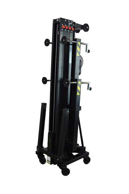 Aluminium front-loading tower. Load from ground. Blk