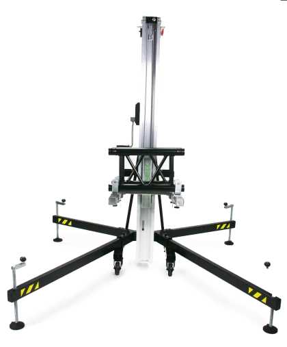 Aluminium front-loading tower. Loads from the ground.