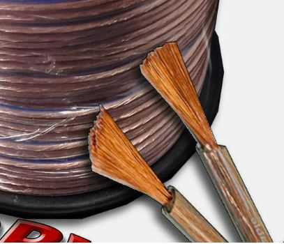 Twin core speaker cable, .8mm/18AWG, 100mtr roll