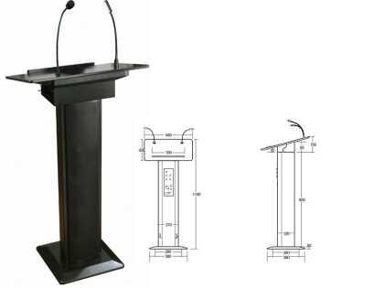 Lectern with Built-in Speakers, Microphone & Light
